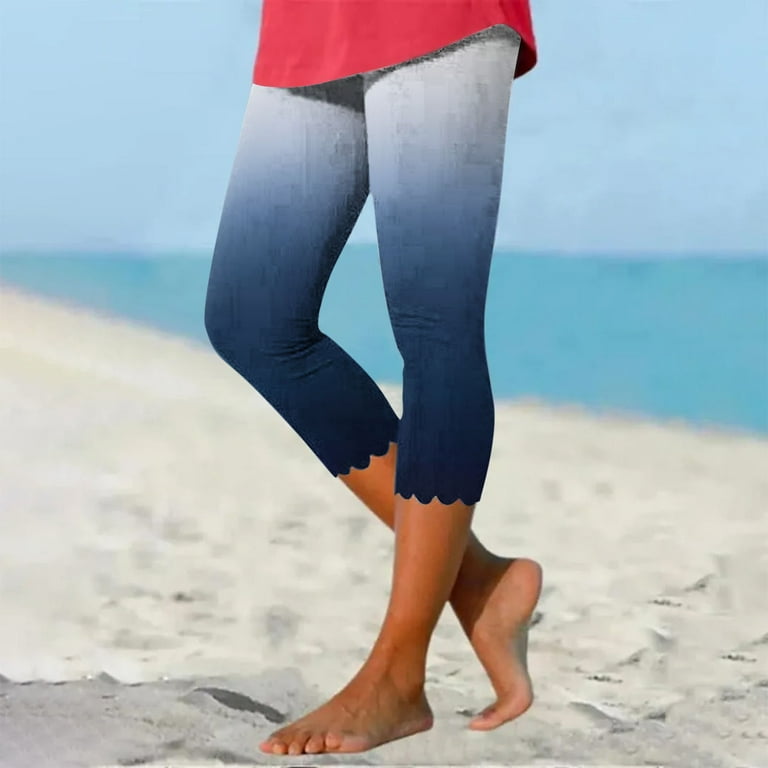 Capri Pants for Women Bottom Leggings Tie Dye Printed Summer