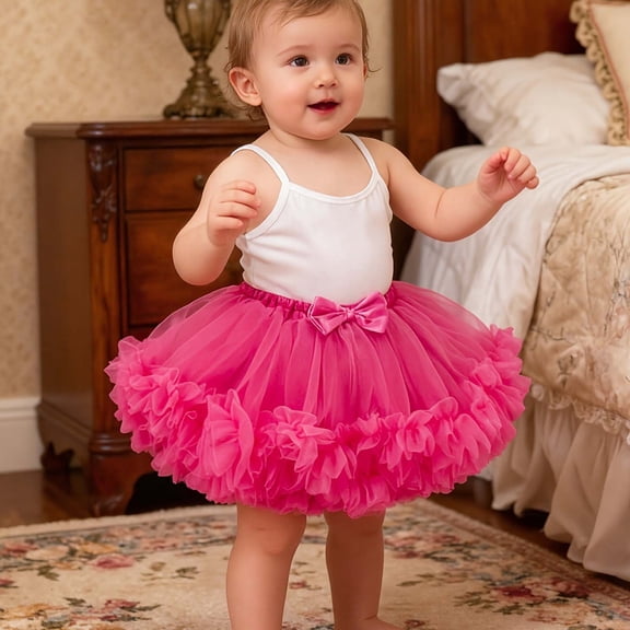 Infant Carnival Ruffled Tutu Skirts – Toddler Girls’ Party Dress Up Tutus Baby Spring Summer Frilly Skirts