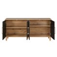 thumbnail image 5 of Carved Flower Door Large Storage Cabinet With Metal Handle Suitable For Living Room, Kitchen, Entryway(NATURAL WOOD), 5 of 6