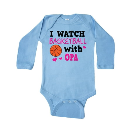 

Inktastic I Watch Basketball with Opa Gift Baby Girl Long Sleeve Bodysuit