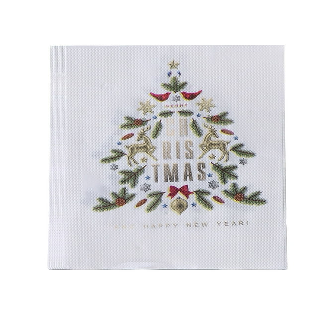 Christmas Tissue Paper 20 Sheets Holiday Gift Wrap Tissue 13x13 Inch Unfolded Printed Christmas Tree Snowflakes Patterns for DIY Crafts Gift Bags Party Decorations