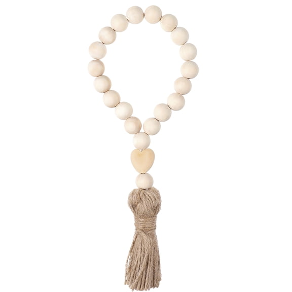 MasteelfCA Garneck Wood Bead Garland with Tassels Pastoral Farmhouse Beads Rustic Prayer Beads Wall Hanging Decor