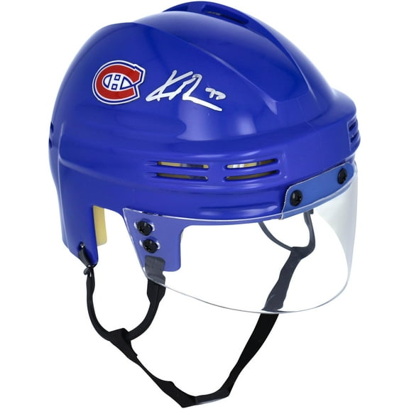 Kirby Dach Montreal Canadiens Autographed Blue Mini Helmet - Fanatics Authentic Certified