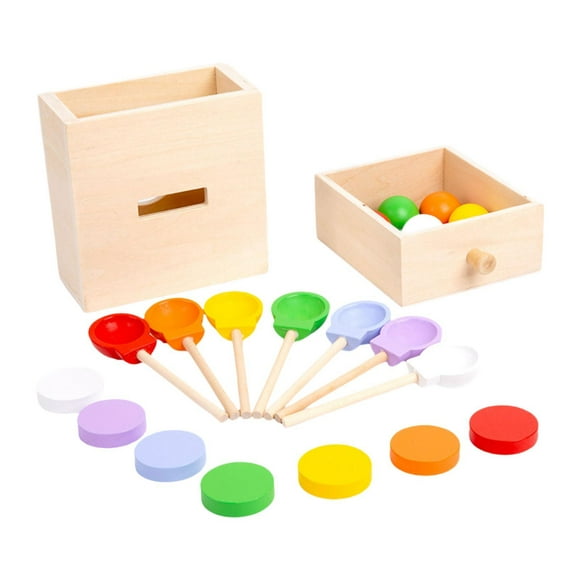 Xuanheng Wooden Object Permanence Box Color Sorter 2 in 1 Box Toy for Boys Girls