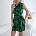 thumbnail image 2 of Ruimatai Women's Casual Sleeveless Collar Belted Waist Midi Dress Soft Polyester Summer Flowy Elegant Tunic, 2 of 9