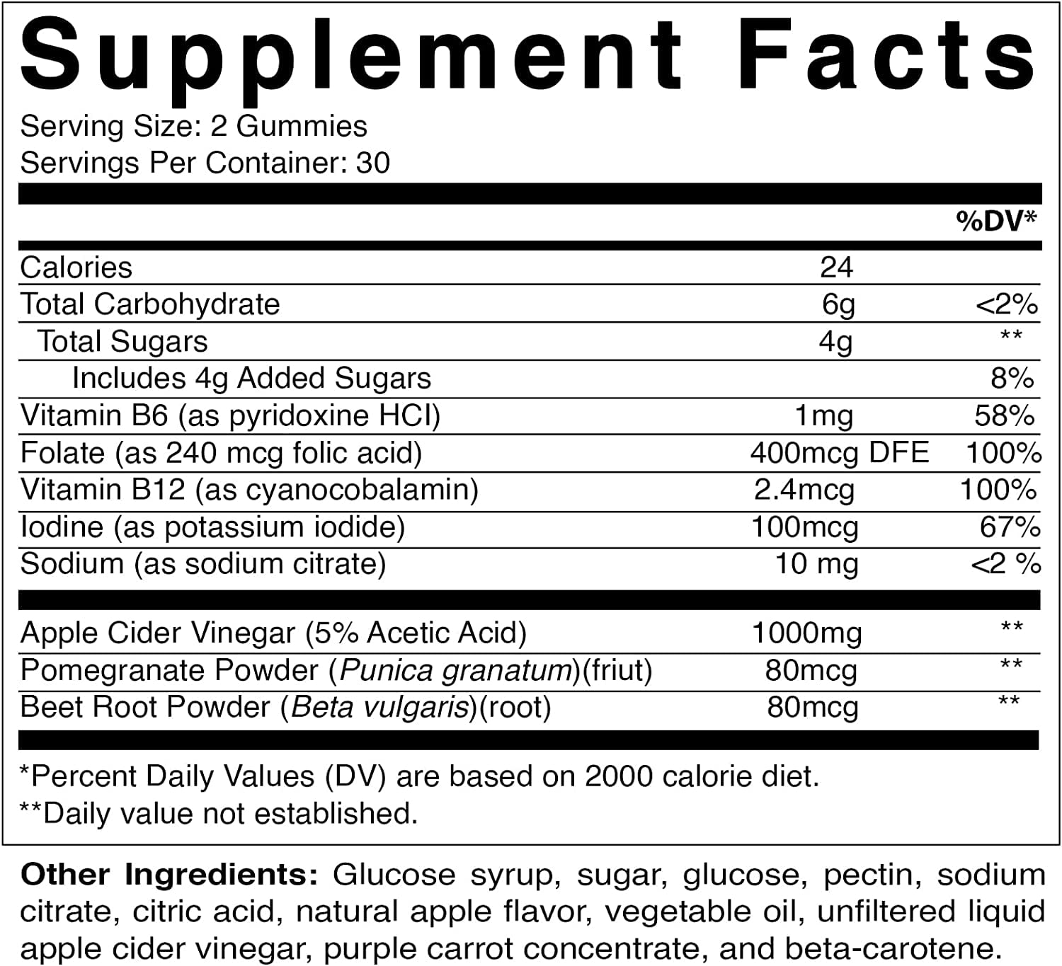 2 Pack Vitamatic Apple Cider Vinegar Gummies, 120 Vegan Gummies for Weight Loss Support