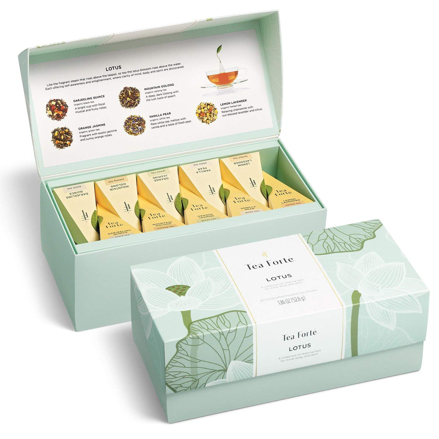 Tea Forte Lotus Relaxing Teas Presentation Box Tea Sampler