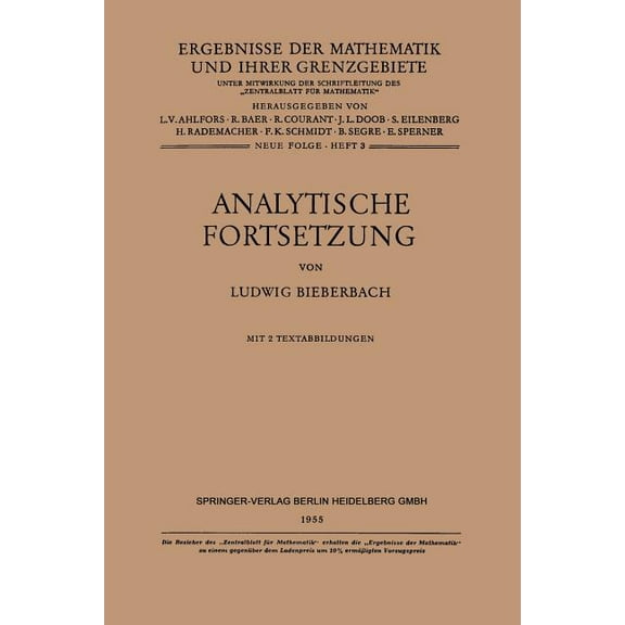 Ergebnisse Der Mathematik Und Ihrer Gren Analytische Fortsetzung, Book 3, (Paperback)
