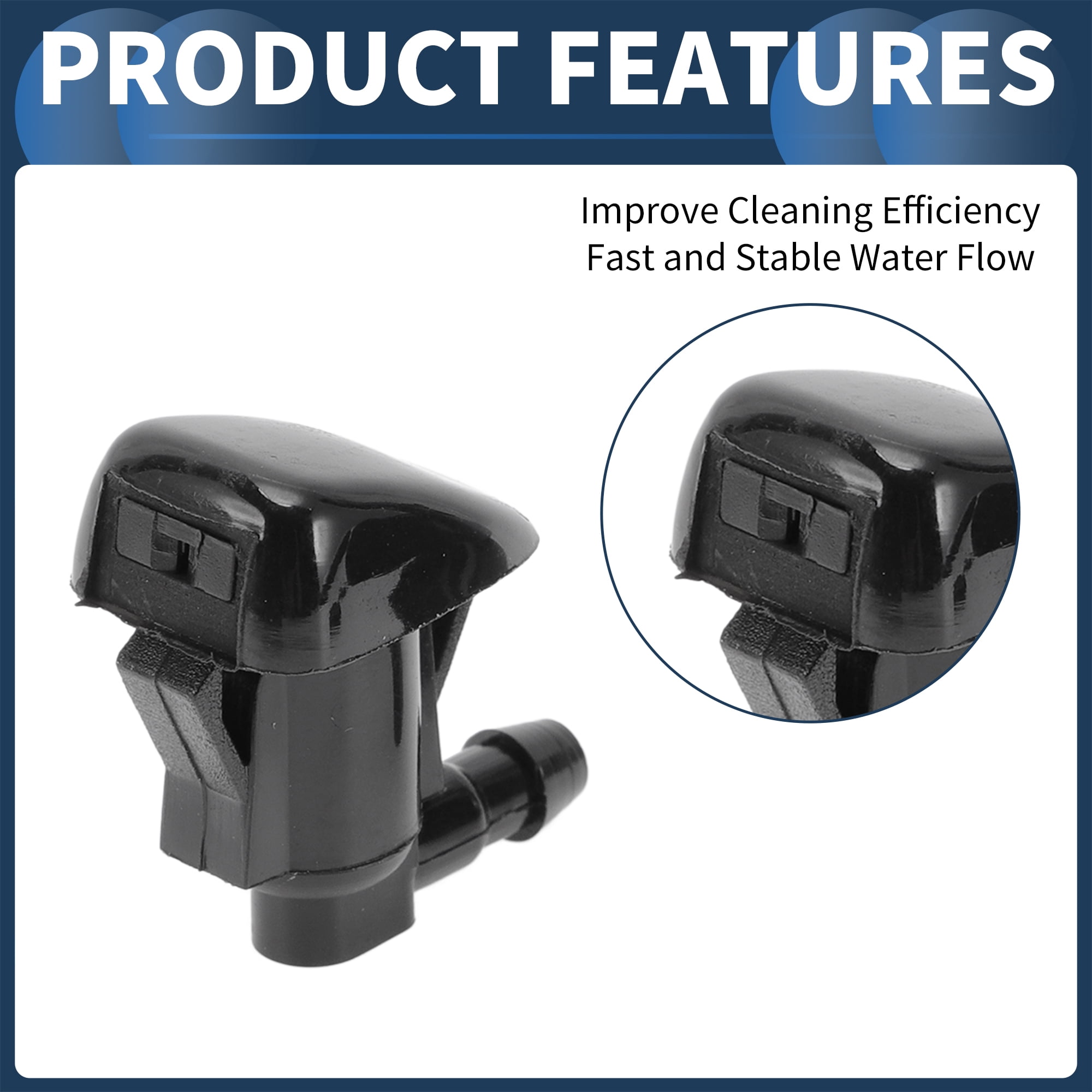 Unique Bargains Windshield Washer Nozzle Kit for Toyota Sienna 2004-2010 Black