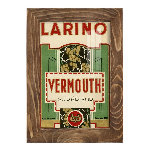 Larino Vermouth -Framed Print w/glass-Walnut