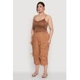 thumbnail image 3 of Womens Plus Size Tie Cargo Pocket Capri Pants, 3 of 5