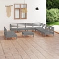 thumbnail image 1 of vidaXL 10 Piece Garden Lounge Set Solid Wood Pine Grey, 1 of 8