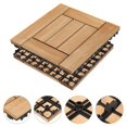 thumbnail image 4 of Renwick 12” x 12” Interlocking Wood Flooring Tiles for Deck, Pack of 27, Natural Wood, 4 of 7