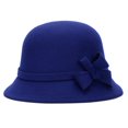 thumbnail image 1 of Cap Solid Color Comfortable Faux Wool Wide Brim Hat for Tea party, 1 of 10