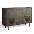 thumbnail image 7 of Studyset 47" Sideboard Buffet Cabinet with Fluted Glass Doors & 3 Drawers,Mid-Century Credenza Storage with Adjustable Shelves,Modern Coffee Bar Cabinet for Kitchen,Dining Room,Living Room, 7 of 7