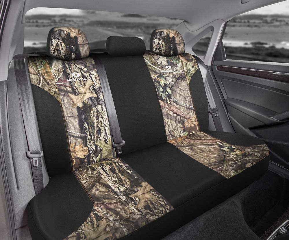 Mossy Oak Low Back Camo Full Size Bench Seat Covers Universial Fit Fit Most Rear Seats Made with Premium Rip-Stop Oxford Fabric Official Licensed Product 