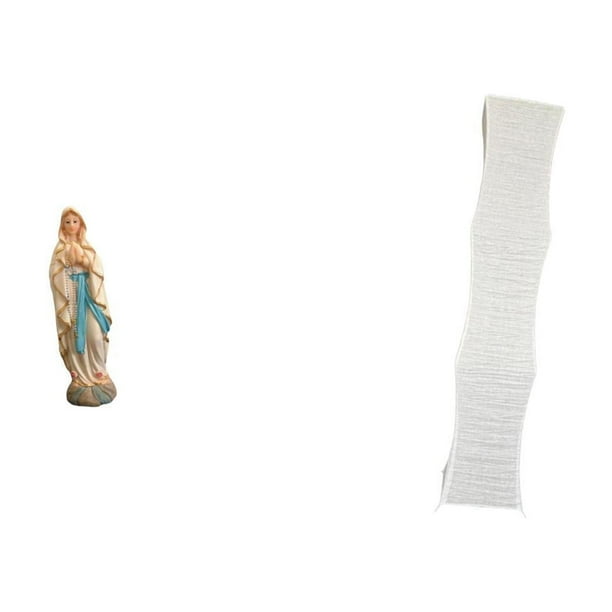 Estatua de María, figura de resina, colección religiosa, Virgen de la Adoración, pantalla de lámpara de pie minimalista de papel, ideal para