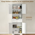 thumbnail image 4 of HOMCOM Pantry Cabinet with Small Open Counter, Buffet with Hutch, White, 4 of 10