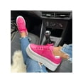 thumbnail image 4 of Fangasis Women Casual Shoe Non-slip Fashion Sneakers Round Toe Skate Shoes Driving Lightweight Platform Sneaker Rose Red 7.5, 4 of 4