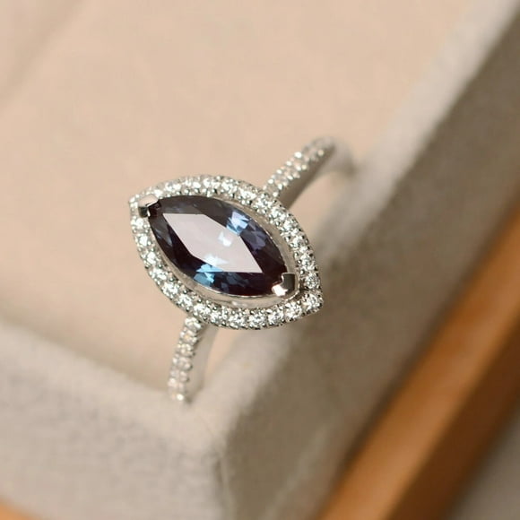 Marquise cut alexandrite ring, engagement ring alexandrite Ring Anniversary Ring