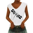 thumbnail image 1 of Birdeem T-Shirt Sans Manches à Col en V Imprimé Mode Décontractée pour Femmes, 1 of 5