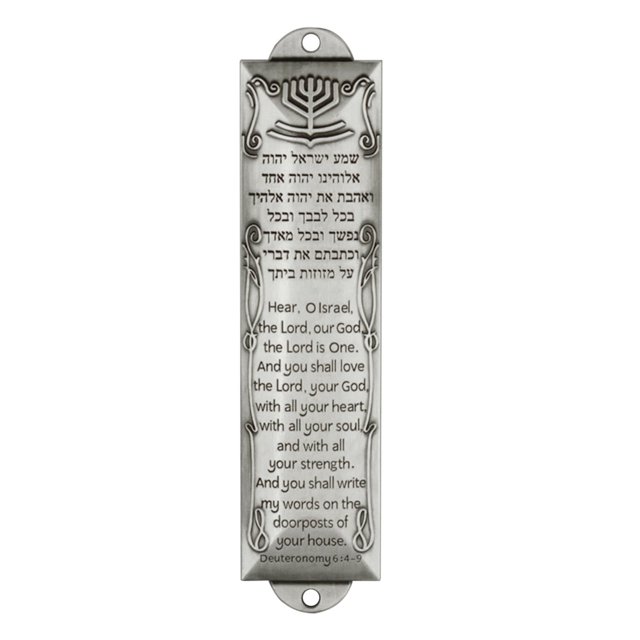 ¡Liquidación! Pedty Hangs, 1 placa, placa de metal plateado para poste de puerta, decoración de mezuzá para puerta, funda de metal para mezuzá, placa de mezuzá inoxidable, decoración para puerta y