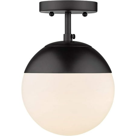 

Golden Lighting Dixon Semi-Flush Matte Black with Opal Glass