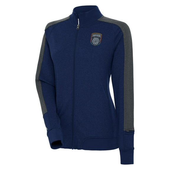 Women's Antigua Navy San Diego FC Strike Anthem Full-Zip Jacket