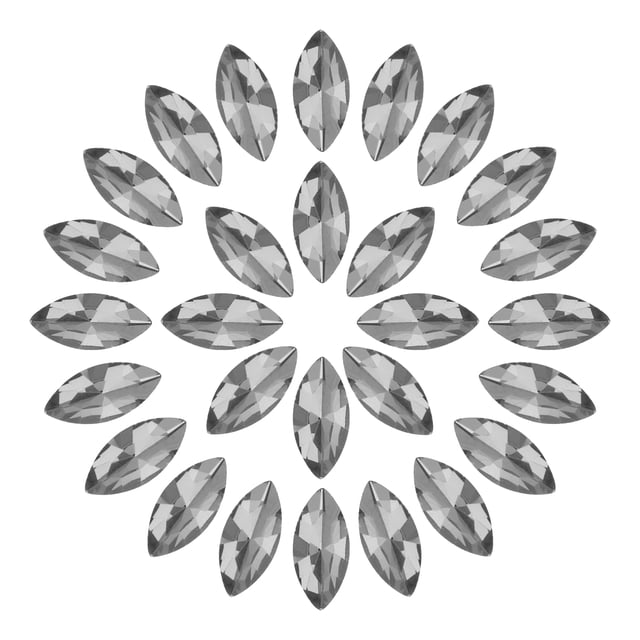 Uxcell 100Pcs Horse Eye Shape Rhinestones Glass Point Back Beads for Jewelry Making Gray
