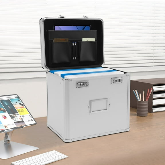 Lockable Security Chest Safe Waterproof Fireproof File Box Storage Home/Office