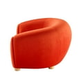 thumbnail image 4 of Armchair Accent Chair, Velvet, Orange, Modern Contemporary Urban Design, Living Lounge Room Hotel Lobby Hospitality, 4 of 7