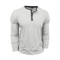 thumbnail image 3 of OGLCCG Men's Henley Shirts Lightweight Long Sleeve Button T-Shirt Casual Spring Summer Solid Color Cotton Crewneck Pullover Shirts,XL,White, 3 of 7