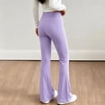 thumbnail image 6 of BXJX Girls Yoga Leggings 10-12, Sports High Stretch Elastic Waist Slim Flare Pants Purple, 6 of 8