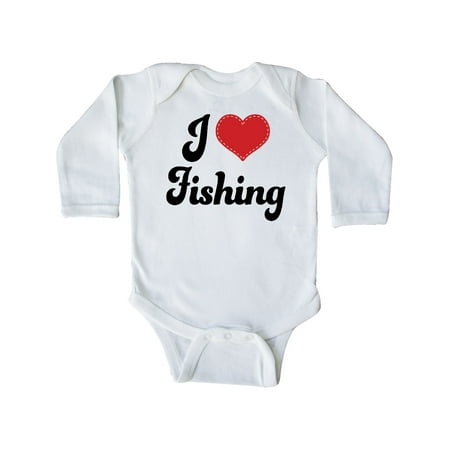 

Inktastic I Love Fishing Gift Baby Boy or Baby Girl Long Sleeve Bodysuit