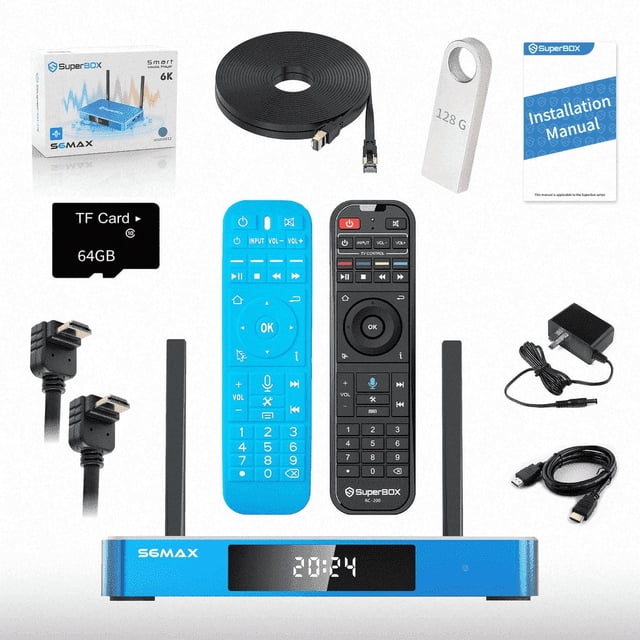 S6MAX Complete System: Smart remote/Angled connector/128GB memory/Protection/Network/64GB add-on/Port station
