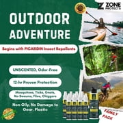 Zone Protects Picaridin Insect Repellent Unscented Bundle; (8) 1oz Mist Spray Plus Refill