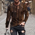 thumbnail image 1 of Blusas y camisas de manga larga con cuello redondo para hombre, blusa informal de manga larga con cuello redondo y estampado., 1 of 5
