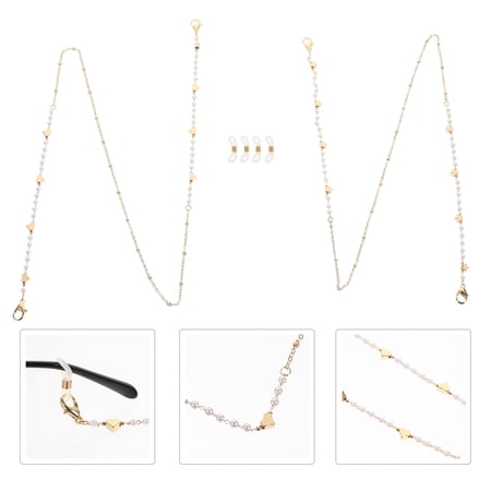 Tineasur 2Pcs Glass Neck Chain Rhinestone Prevent Falling Women for Daily Use Back to School