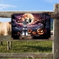 thumbnail image 2 of Spooky Halloween Night Witch Schnauzer Glowing Pumpkins Horizontal Metal Aluminum Sign Miniature Schnauzer Dog Lover Wall Art Home Decor - 12015, 2 of 5