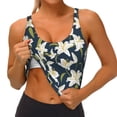 thumbnail image 4 of Vsdgher Lilies Flowers Print Women Sleeveless Athletic Tank Top Built-in Bra Camisole Sports Vest for Yoga Running Fitness Exercise with Removable Pads, 4 of 8
