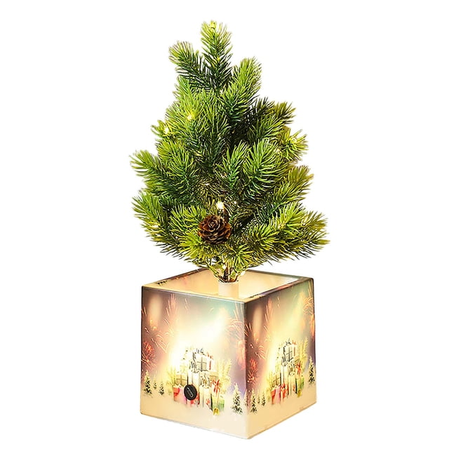 Christmas Tree Nightlight, Tabletop Tree Lamp with Soft Glow for Bedside Table, Dorm Room, and Flower Pot Decoration
