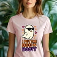 thumbnail image 5 of I Put the Boo in Booty Graphic Tee Funny Ghost Cartoon Shirt, Maroon, Size 2XL, 5 of 6