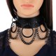 thumbnail image 2 of Gargantilla gótica punk negra, collar de cadena gótica, gargantilla de cuero oscura, collar Harajuku Rock, accesorios para festivales de brujas grunge., 2 of 5