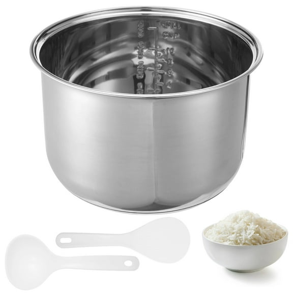 304 Stainless Steel Inner Pot, 5 L/10-Cup Rice Cooker Inner Bowl, Compatible with Zojirushi NS-TSC10 Cookers, Replacement Inner Bowl, Includes Rice and Soup Spoons, Easy-to-Clean