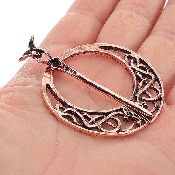 BESTYASH Vintage Brooch Pin Dark Red Alloy Cloak Pin for Decoration Stylish Retro Accessory 2.5 Inch