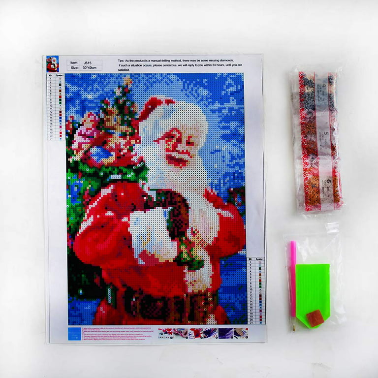 YEEWArt Merry Christmas Santa Claus with Candy Diamond Painting Kits,Winter  Diamond Art Kit for Adults,5D Christmas Diamond Dots Full Drill Round Wall