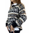 thumbnail image 3 of Kmbangi Femmes Pull Pull en Maille Manches Longues Col Rond Plaids d'Hiver, 3 of 9