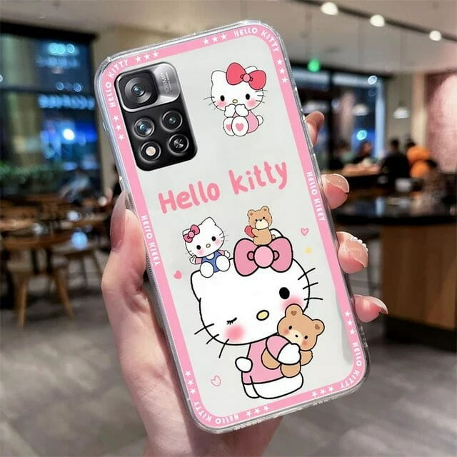 Anime Hello Kitty Cute Transparent Phone Soft Case For Xiaomi Redmi Note 12 10 11 9 Pro Plus 11S 11T 10S 9T 9S 8 5G Phone Case tzw