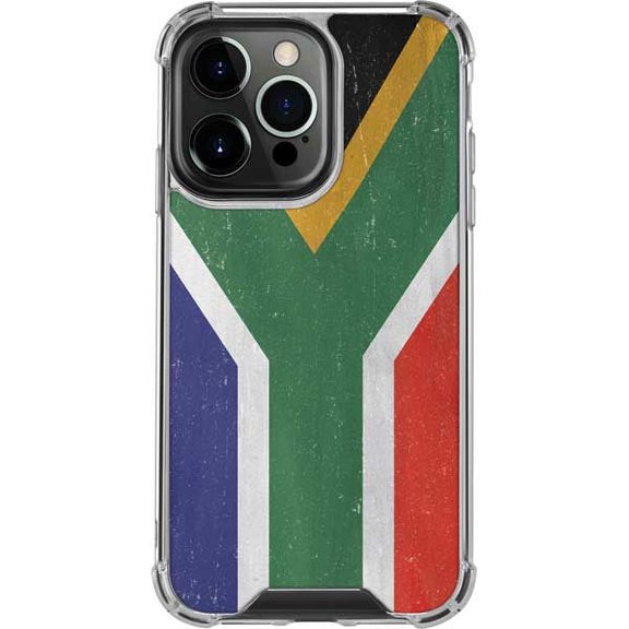 Skinit Countries of the World South Africa Flag Distressed iPhone 14 Pro Clear Case
