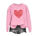 thumbnail image 4 of Pxxlle Womens Valentines Day Sweatshirts Love Heart Graphic Sweatshirt Long Sleeve Pullover Tops Cute Round Neck Holiday Shirts Pink XL, 4 of 4